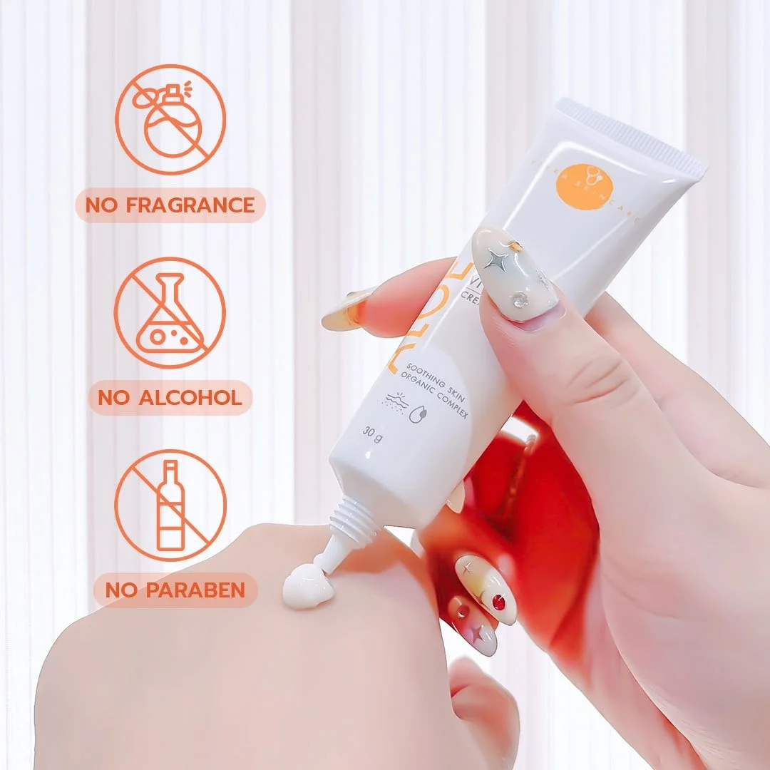 Vikkaskincare Aloe Vera with Vitamin E Cream อโลเวร่า ครีม บำรุงผิว ขนาด 30 กรัม