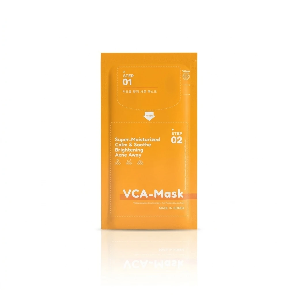 VIKKA SKINCARE VCA Mask Sheet 2 Step (34.5g) มาส์กชีสลดสิว ปรับสมดุลผิวแข็งแรง นำเข้าจากเกาหลี