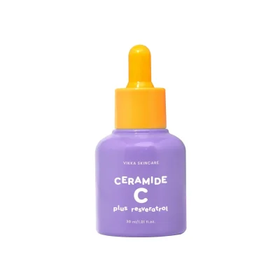 VIKKA SKINCARE Ceramide C Plus Resveratrol (30 ml) เซรั่มวิตามินซีองุ่นแดง ผิวกระจ่างใส เสริมเกราะป้องกันผิว