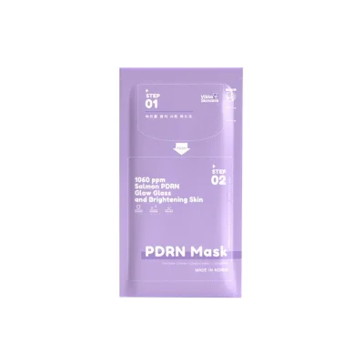VIKKA SKINCARE PDRN MASK SHEET 2 STEP AND GLASSGLOW มาส์กหน้ากระจกหมอกุ้ง ฟื้นฟูผิวเร่งด่วน
