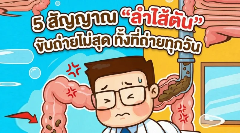 5 สัญญาณ ลำไส้ตัน ขับถ่ายไม่สุด ทั้งที่ถ่ายทุกวัน