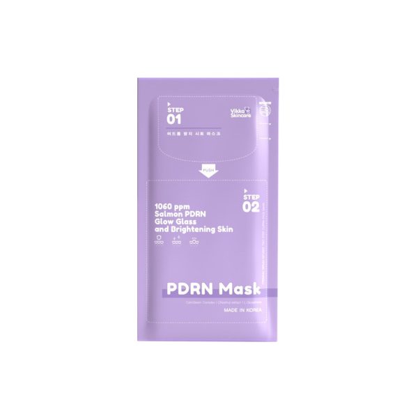 PDRN MASK SHEET 2 STEP AND GLASSGLOW  วิกกา สกินแคร์ พีดีอาร์เอ็น มาส์ก ชีท 2 สเตป แอนด์ กลาสโกลว์